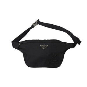 Prada Waist Bag Logo Plate Black